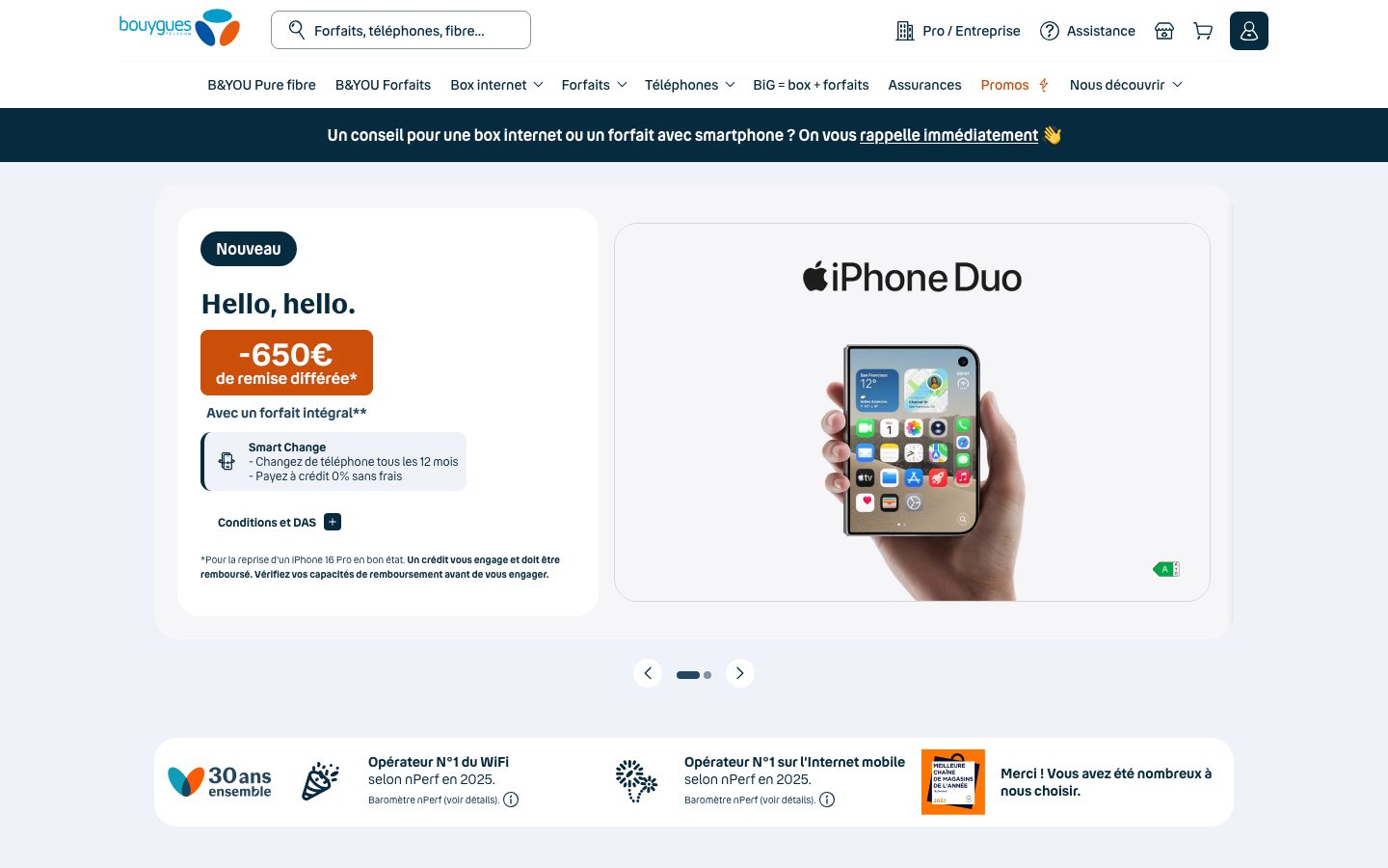 Capture d’écran Bouygues Telecom