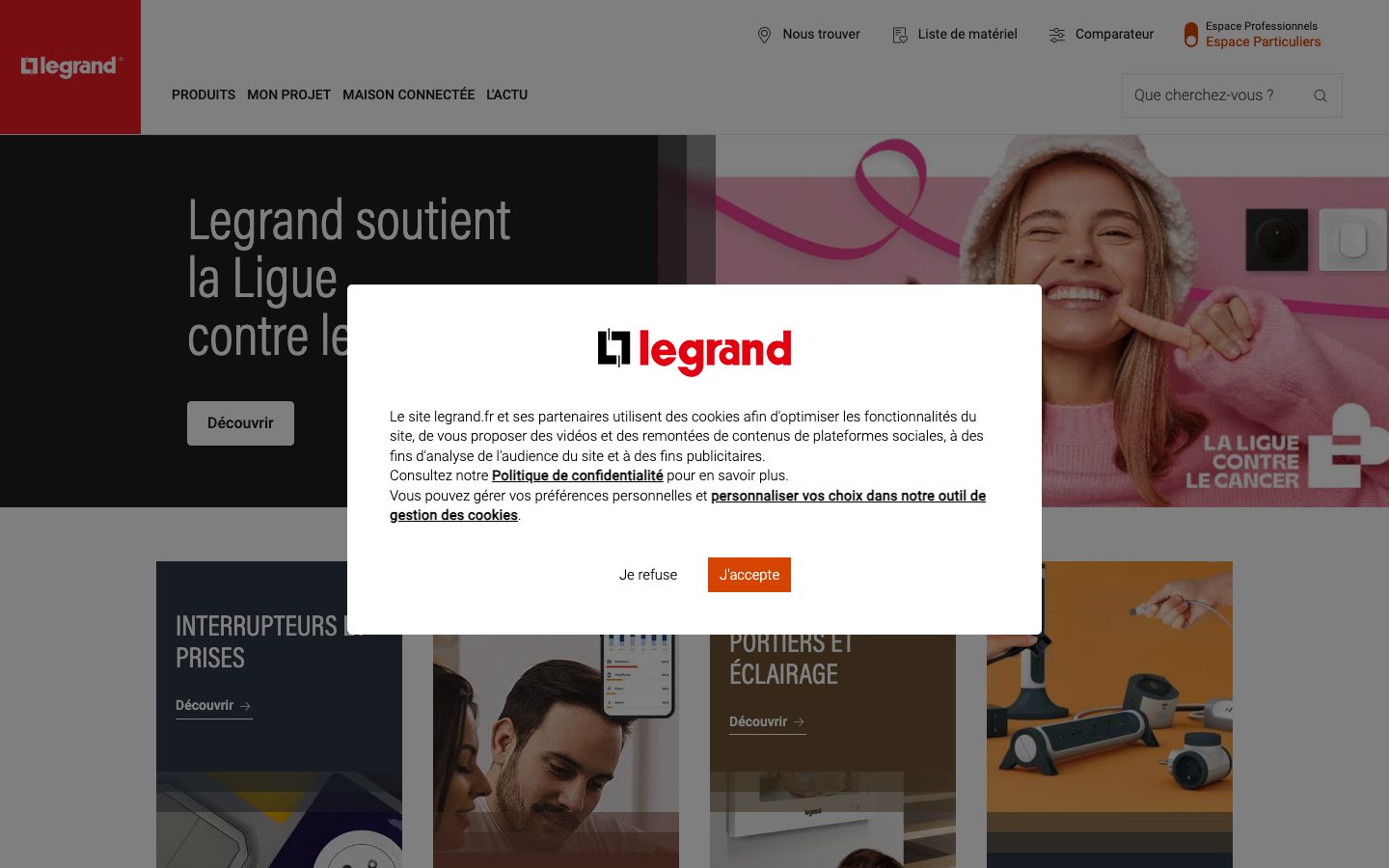 Capture d’écran Legrand