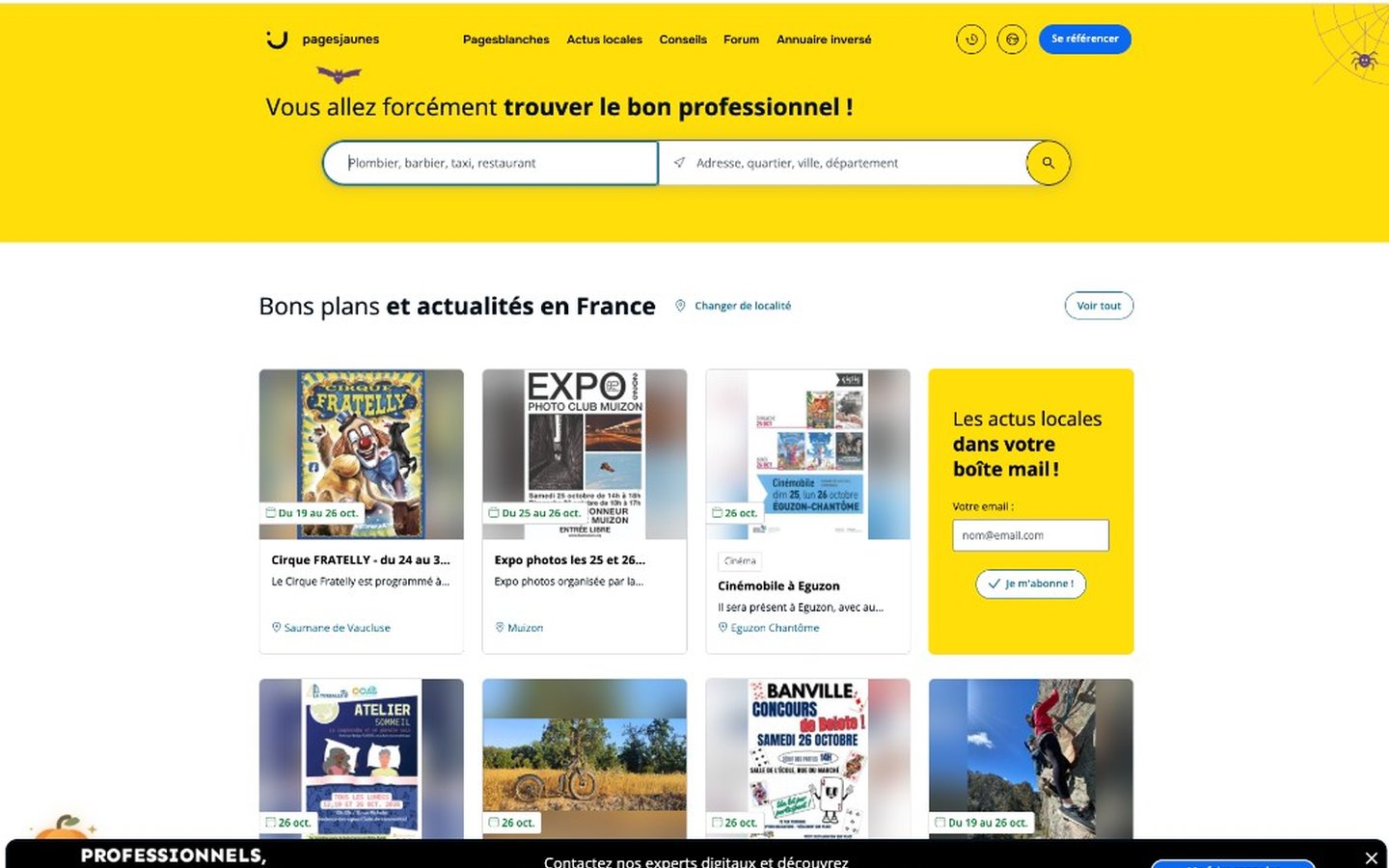 Capture d’écran Pages Jaunes (Solocal)
